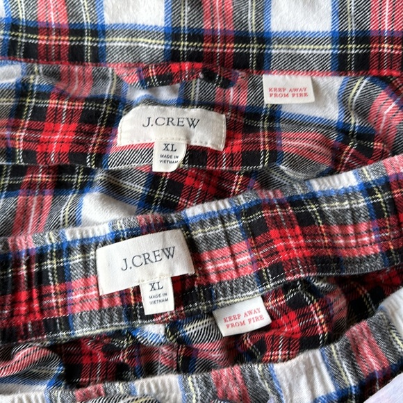 J. CREW | Red & White Plaid Fleece Pajamas Set XL - Picture 4 of 8